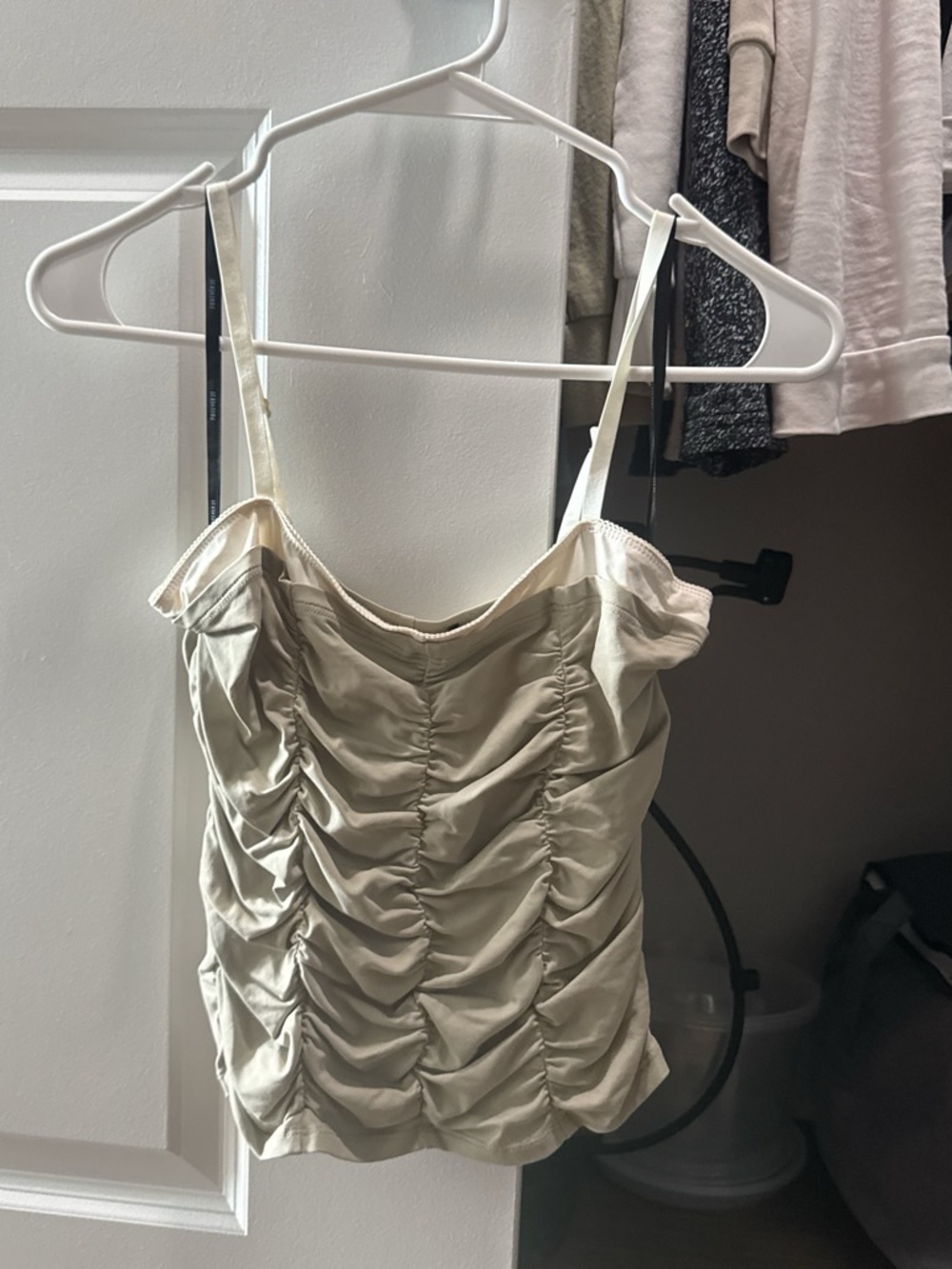 Forever 21 Beige Ruched Spaghetti Strap Cami